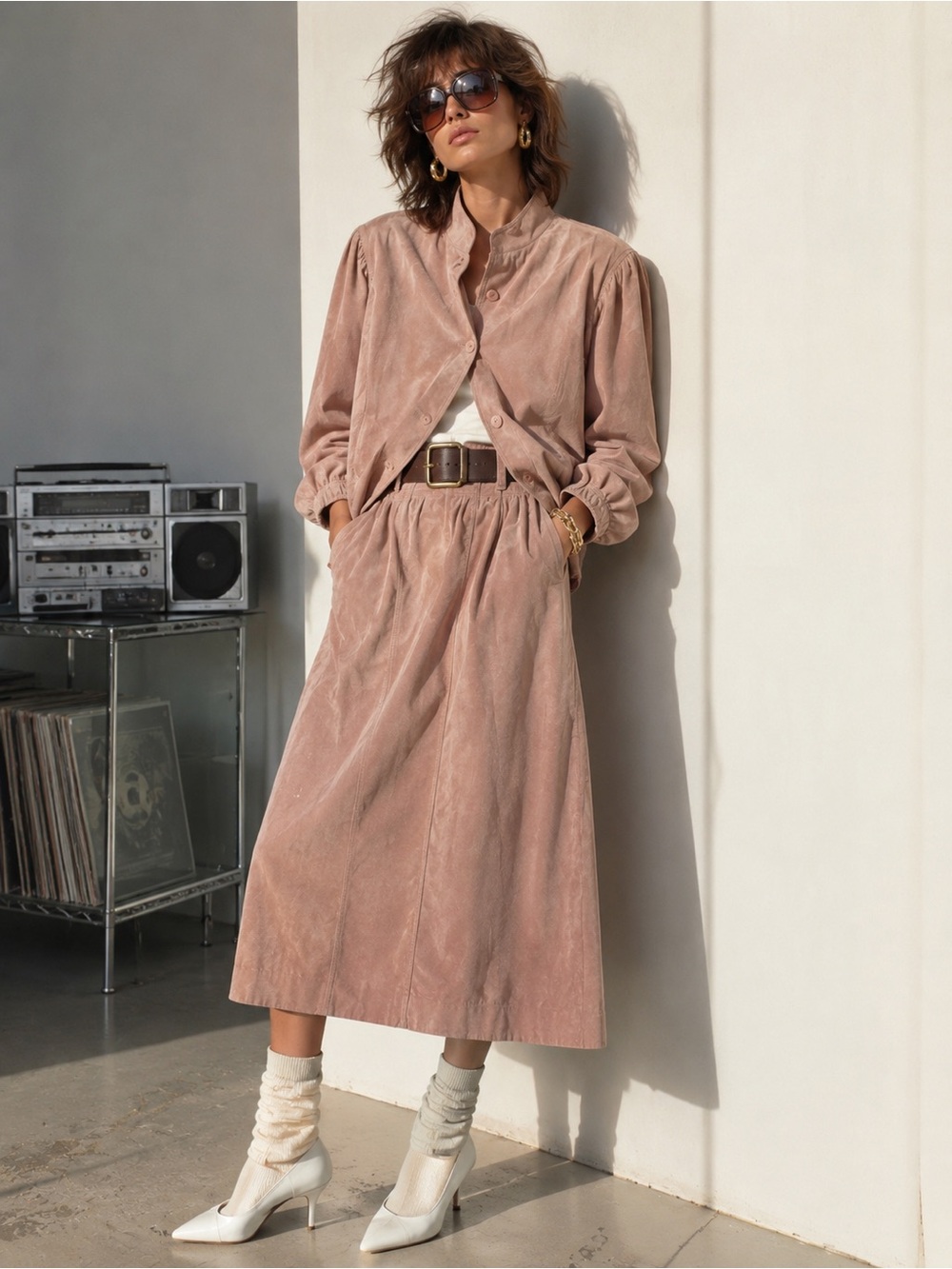 NWT Vintage Deadstock Two Piece Suit from Lilli Ann in Dusty Rose